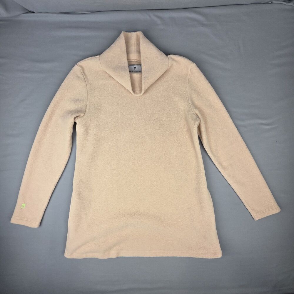 Dudley Stephens Fleece Park Slope Turtleneck Tunic Camel Pockets Size Large